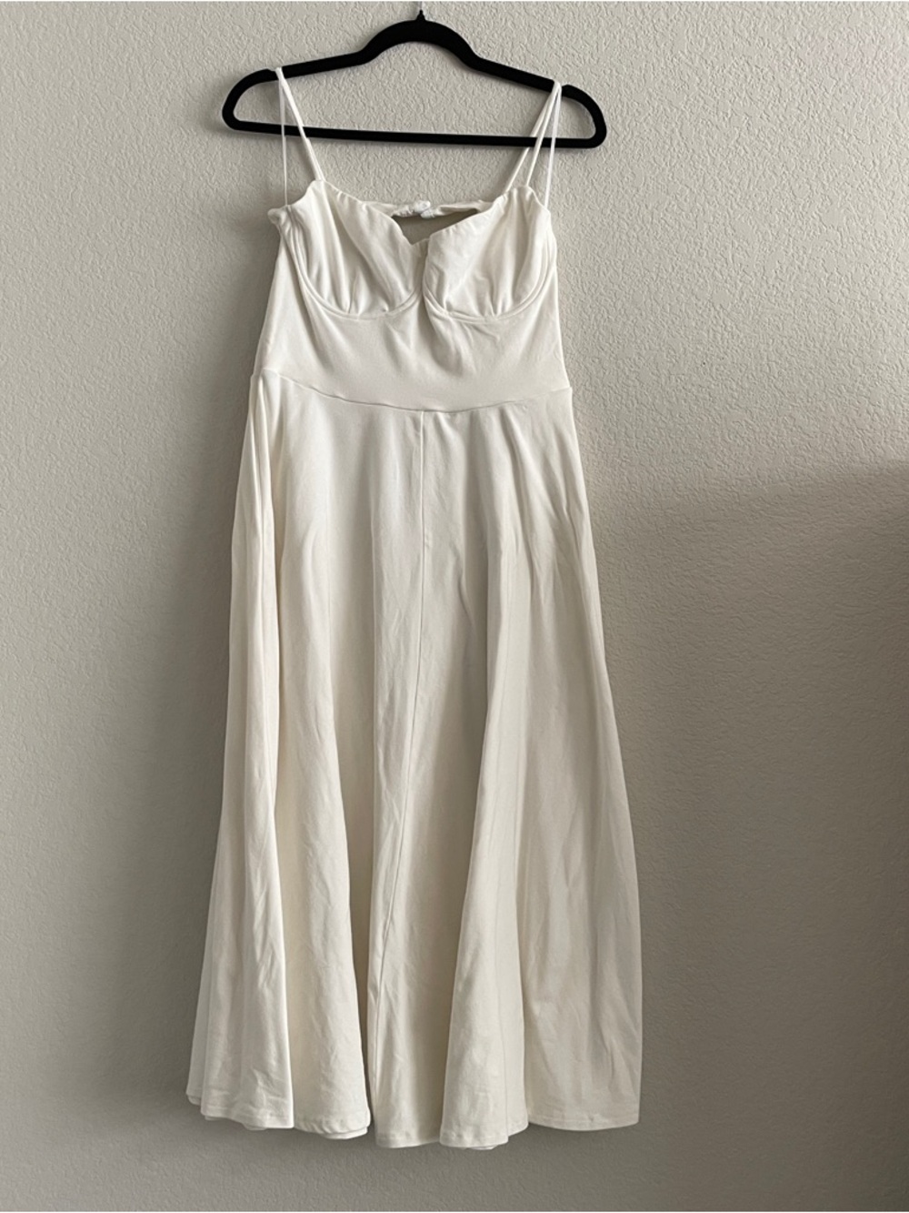 Reformation Serene White Spaghetti Strap A-Line Dress